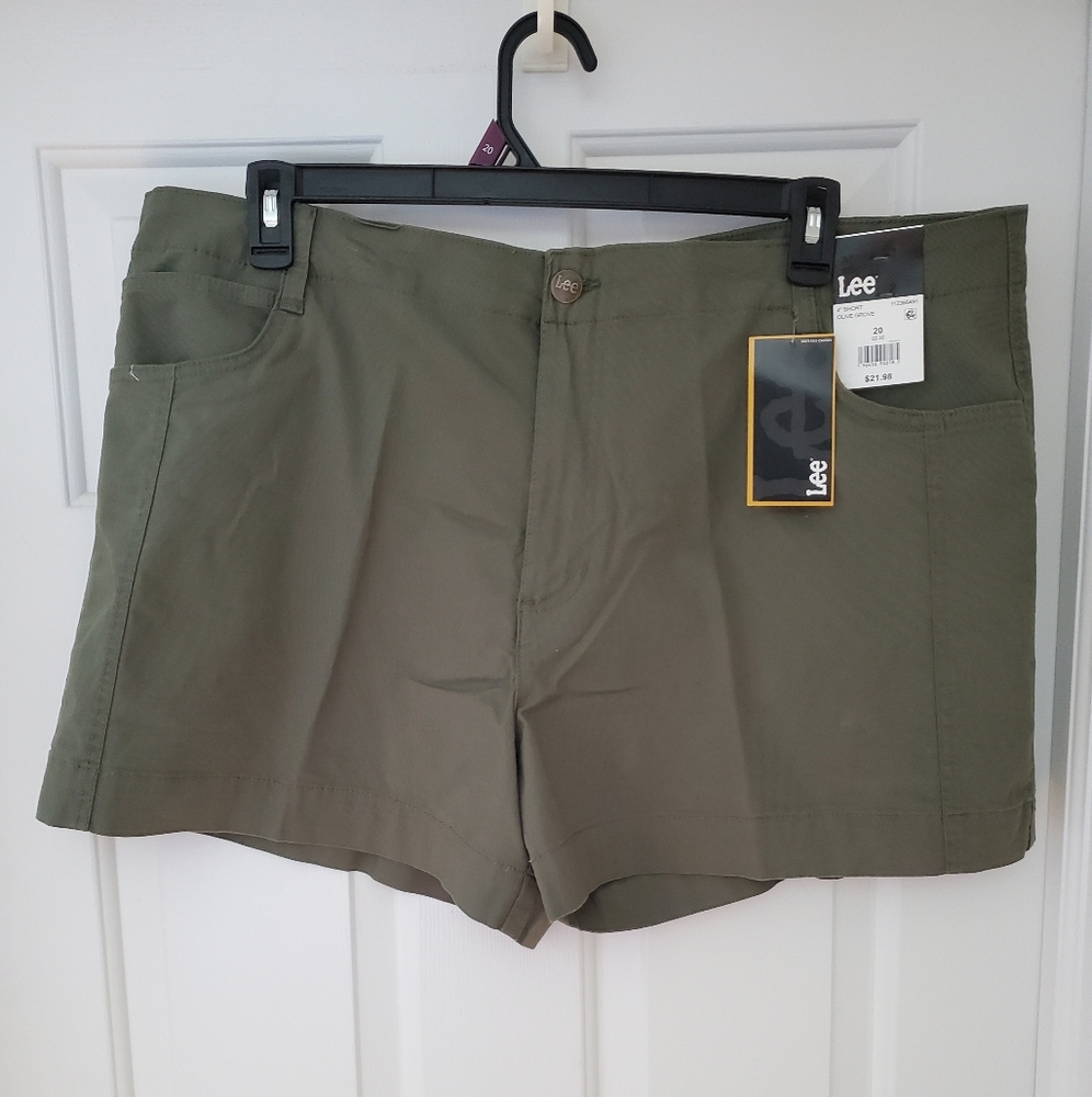 Size 20 Lee Shorts Olive Green New